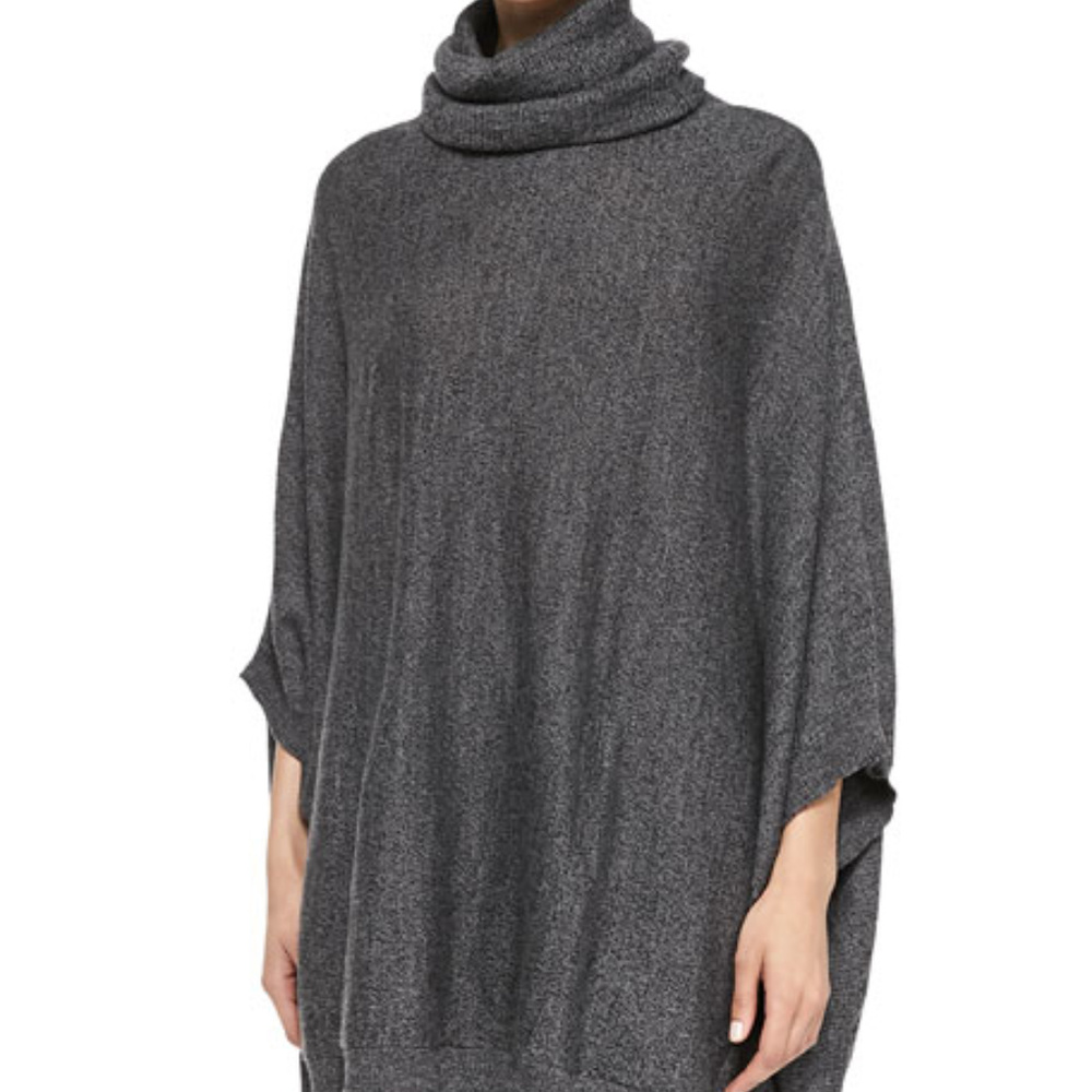 Alloy Gray Tie Sweater Poncho Size Small